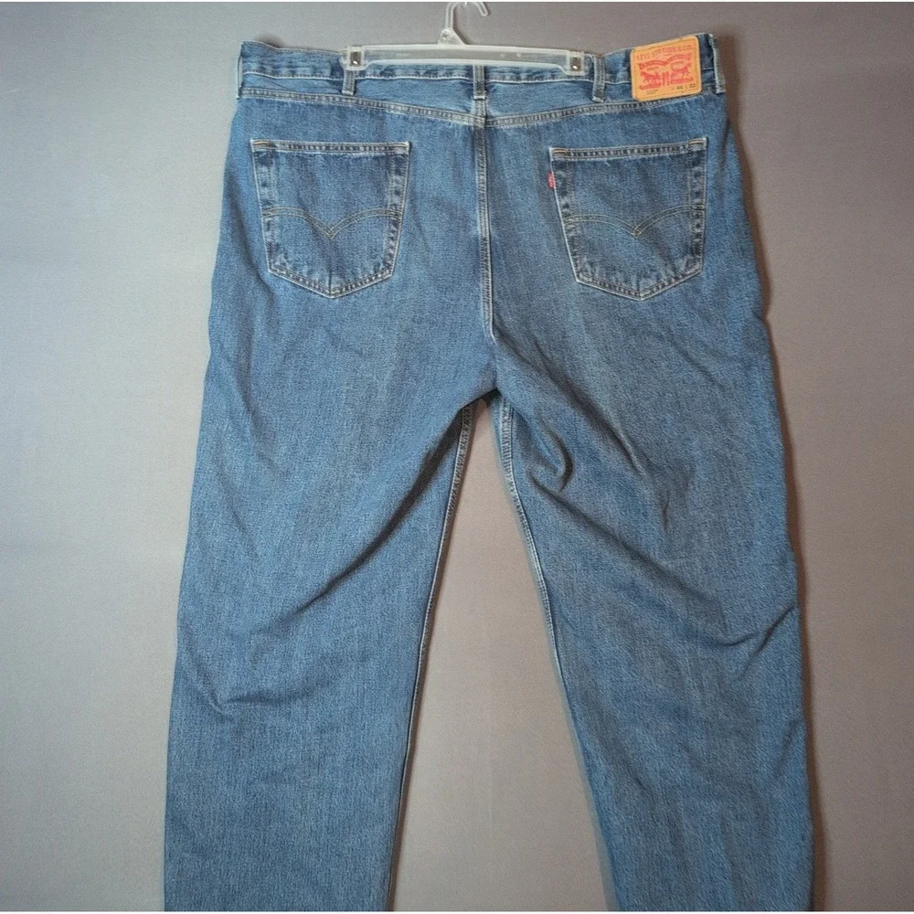 Levis 550 Jeans Mens Blue Denim Relaxed Fit Straight Leg 44x32